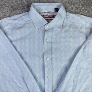 Robert Graham Dress Shirt Men’s Large Blue Long Sleeve Button Up Business Party